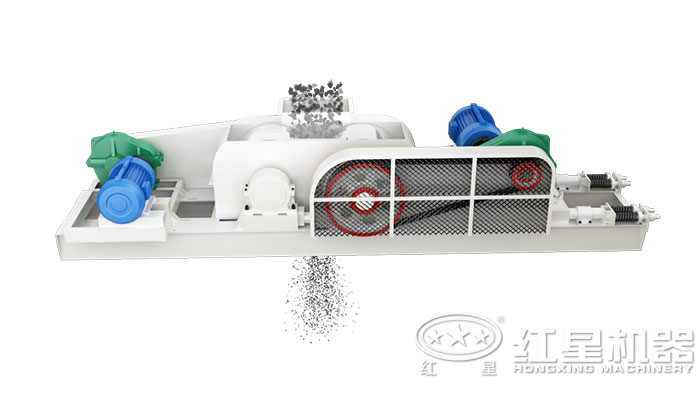 對輥制砂機(jī)作業(yè)原理